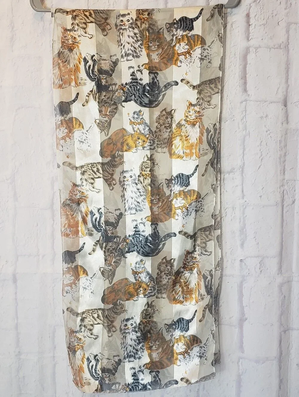 SHEER & SATIN Cats Lightweight Scarf